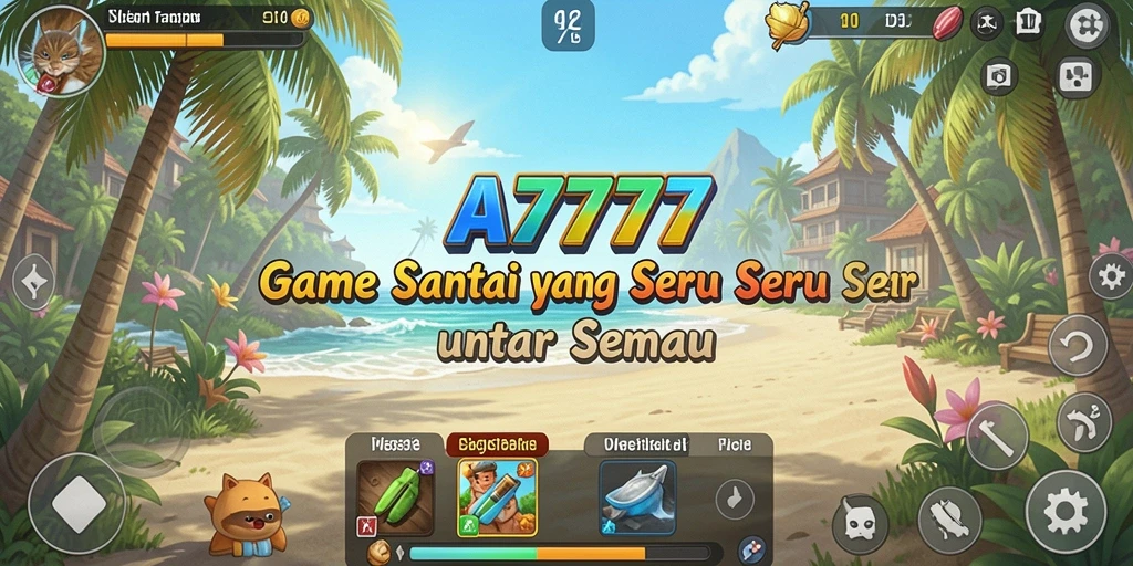 Tampilan gameplay A7777 yang ceria dan menghibur.