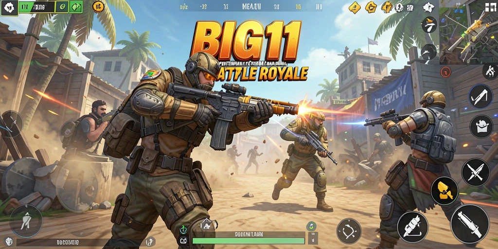 Tampilan gameplay BIG11 dengan aksi pertempuran yang seru dan mendebarkan.