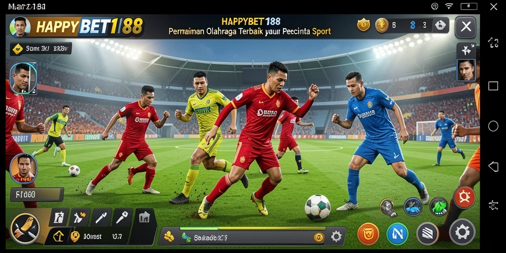 Tampilan gameplay seru dari HAPPYBET188 yang menampilkan aksi olahraga langsung.