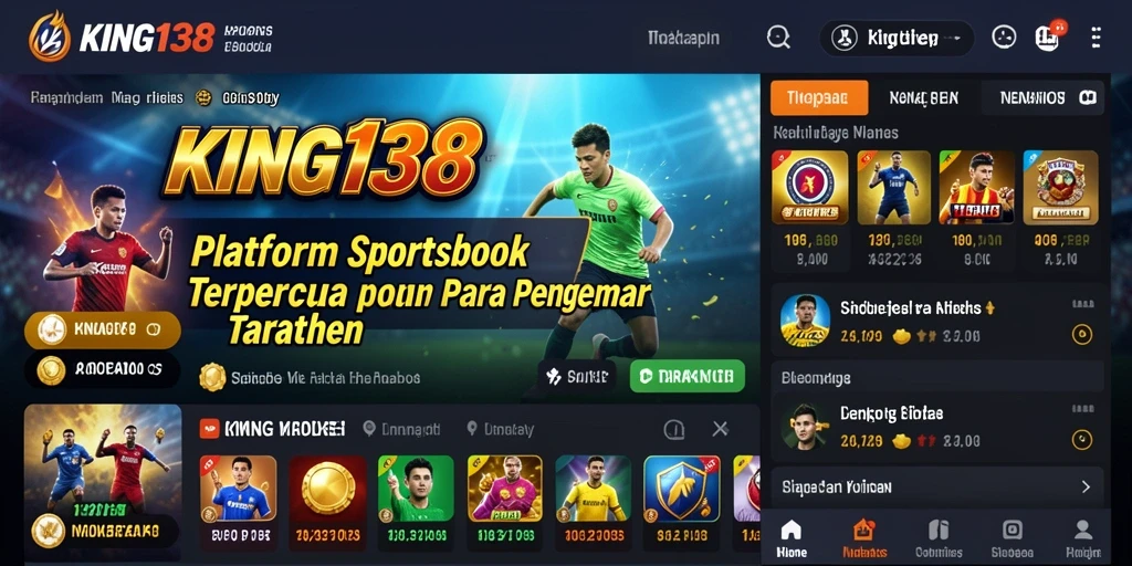 Tampilan menarik dari aplikasi KING138 menunjukkan beragam pilihan taruhan Sportsbook.