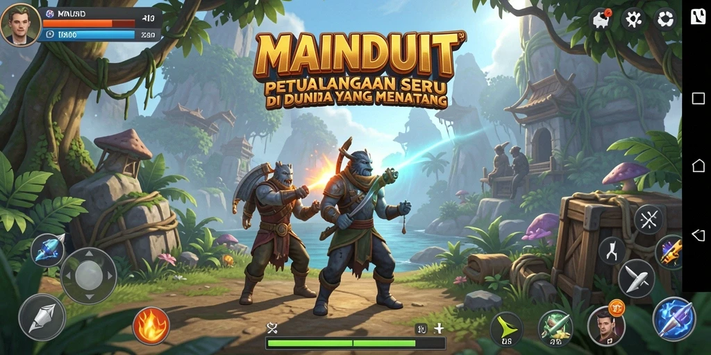 Gambaran gameplay MAINDUIT yang penuh aksi dan petualangan.