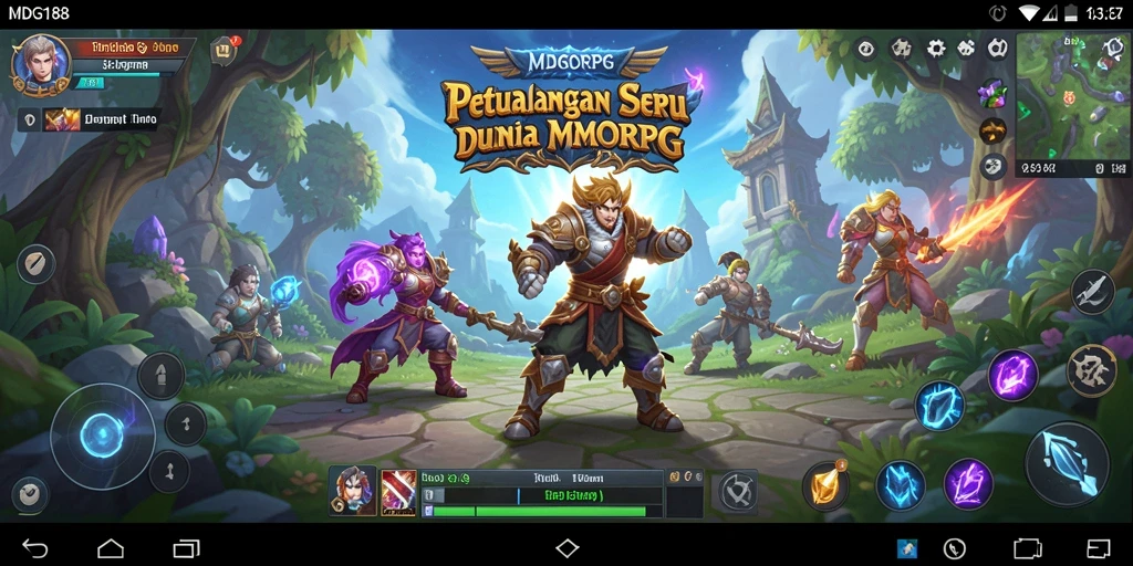 Screenshot MDG188 menampilkan aksi dalam dunia MMORPG yang luas.