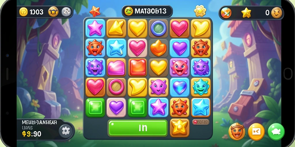 Tampilan menarik dari gameplay seru game Match-3 MPO303.