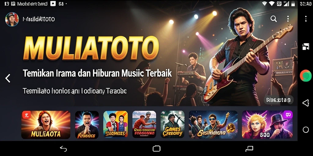 Tampilan dinamis gameplay MULIATOTO dengan iringan musik.