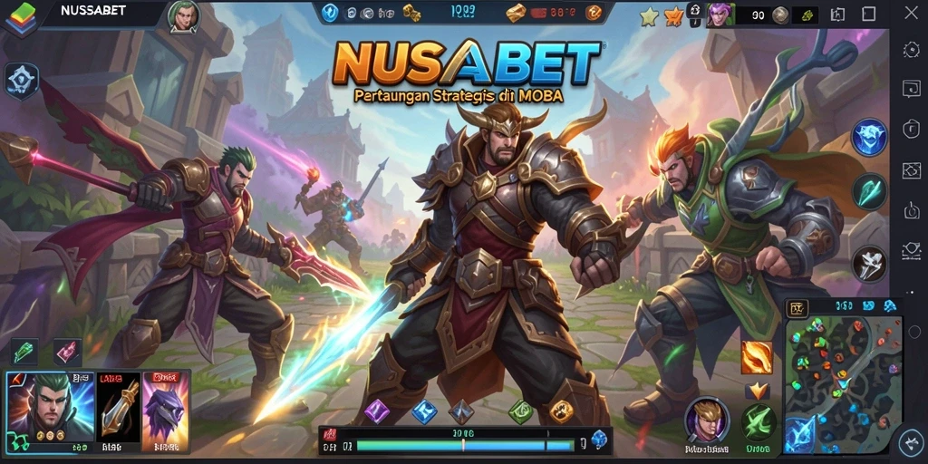 Screenshot NUSABET menampilkan aksi gameplay seru dalam pertempuran MOBA.