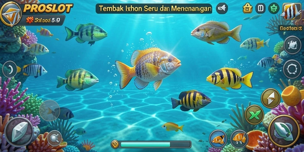 Tampilkan gameplay seru PROSLOT dengan aksi Tembak Ikan.