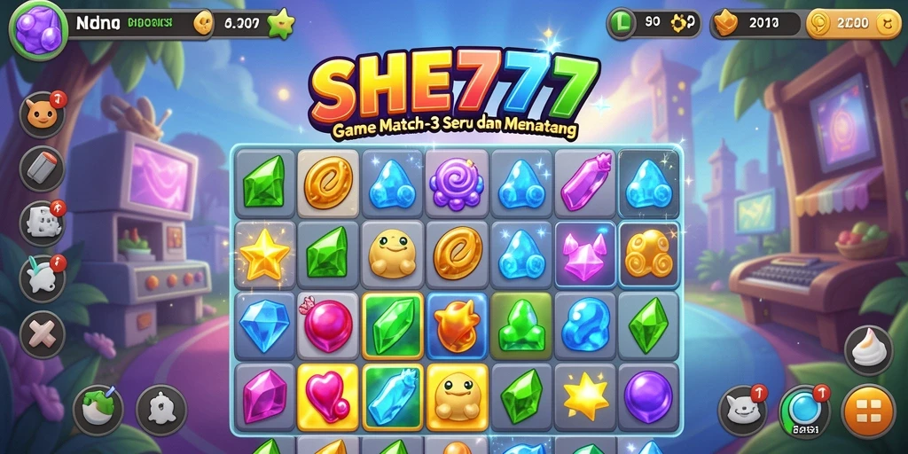 Tampilan menarik dari gameplay SHE777 dengan elemen Match-3.