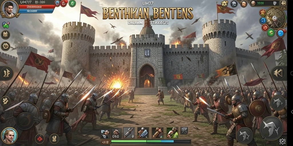 Tangkapan layar UH77 menampilkan intensitas gameplay Tower Defense yang menegangkan.