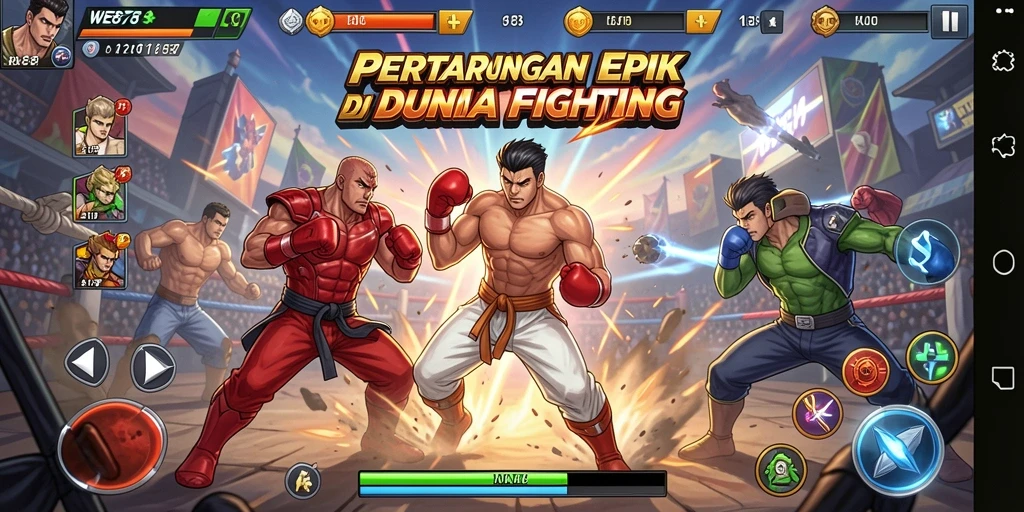 Tampilan action-packed dari karakter dalam WE878 saat bertarung.
