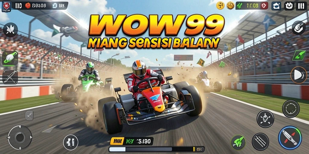 Tampilan gameplay WOW99 dengan aksi balapan yang seru dan mendebarkan.